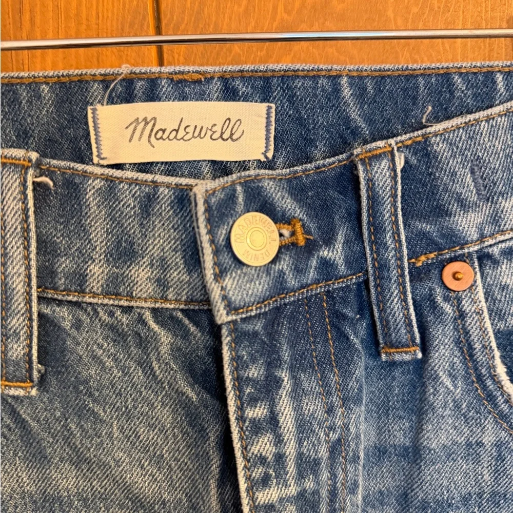 Madewell Slim Demi-Boot Jeans size 28 Raw Hem Distressed - Picture 12 of 16